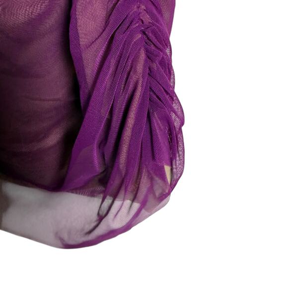 Gauge81 Lilburn Purple Draped Cowl Neck Sleeveless Mesh Camisole Tank Top S - Picture 11 of 16